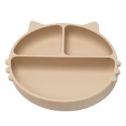 Farfurie compartimentata din silicon cu ventuza, AppeKids - Kitty - Bubble Beige KRTAK275305