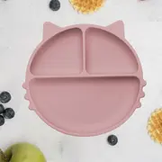 Farfurie compartimentata din silicon cu ventuza, AppeKids - Kitty - Old Rose KRTAK275329