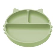 Farfurie compartimentata din silicon cu ventuza, AppeKids - Kitty - Raw Green KRTAK275343