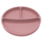 Farfurie compartimentata din silicon cu ventuza, AppeKids - Old Rose KRTAK275824