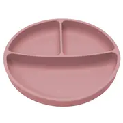 Farfurie compartimentata din silicon cu ventuza, AppeKids - Old Rose KRTAK275824