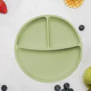 Farfurie compartimentata din silicon cu ventuza, AppeKids - Raw Green KRTAK275848
