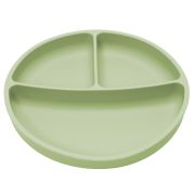Farfurie compartimentata din silicon cu ventuza, AppeKids - Raw Green KRTAK275848