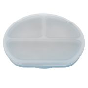 Farfurie compartimentata din silicon cu ventuza si capac, AppeKids - Aqua Blue KRTAK275732