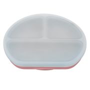Farfurie compartimentata din silicon cu ventuza si capac, AppeKids - Old Rose KRTAK275725