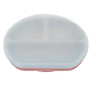 Farfurie compartimentata din silicon cu ventuza si capac, AppeKids - Old Rose KRTAK275725