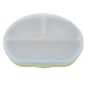 Farfurie compartimentata din silicon cu ventuza si capac, AppeKids - Raw Green KRTAK275749