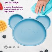Farfurie din silicon cu ventuza, AppeKids, Panda - Aqua Blue KRTAK275886