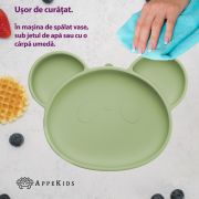 Farfurie din silicon cu ventuza, AppeKids, Panda - Raw Green KRTAK275893