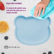 Farfurie din silicon cu ventuza, AppeKids, The Little Bear - Aqua Blue KRTAK275183