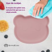 Farfurie din silicon cu ventuza, AppeKids, The Little Bear - Old Rose KRTAK275176