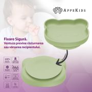 Farfurie din silicon cu ventuza, AppeKids, The Little Bear - Raw Green KRTAK275190