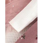 Set rochita eleganta pentru fetite cu bentita asortata - flowers mbtu26-r2