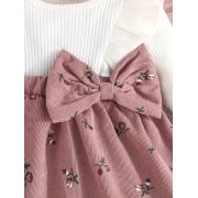 Set rochita eleganta pentru fetite cu bentita asortata - flowers mbtu26-r2