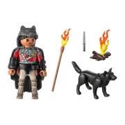 Playmobil-FIGURINA RAZBOINIC CU LUP ARTPM71482