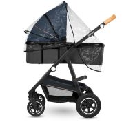 Lionelo - Carucior compact Amber, 3 in 1, Cadru din aluminiu, Cu landou intarit si salteluta moale, Scoica auto, Reversibil, Maner ajustabil, Huse pentru picioare, Plasa de tantari, Husa de ploaie, Geanta parinti, Pana la 22 kg, Albastru BYNLO-AMBER_3IN1_