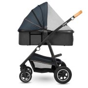 Lionelo - Carucior compact Amber, 3 in 1, Cadru din aluminiu, Cu landou intarit si salteluta moale, Scoica auto, Reversibil, Maner ajustabil, Huse pentru picioare, Plasa de tantari, Husa de ploaie, Geanta parinti, Pana la 22 kg, Albastru BYNLO-AMBER_3IN1_