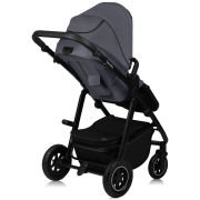 Carucior 2 in 1, Lionelo, Amber Plus, Cadru aluminiu, Cu landou intarit si salteluta moale, Reversibil, Maner ajustabil, Cu accesorii, Cu ventilatie panoramica 3D, Pana la 22 kg, EN1888-1, EN1888-2, EN1466, Gri inchis BYNLO-AMBER_PLUS_2IN1_GREY_GRAPHITE