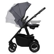 Carucior 2 in 1, Lionelo, Amber Plus, Cadru aluminiu, Cu landou intarit si salteluta moale, Reversibil, Maner ajustabil, Cu accesorii, Cu ventilatie panoramica 3D, Pana la 22 kg, EN1888-1, EN1888-2, EN1466, Gri inchis BYNLO-AMBER_PLUS_2IN1_GREY_GRAPHITE