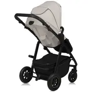 Carucior 3 in 1, Lionelo, Amber Plus, Cadru aluminiu, Cu landou intarit si salteluta moale, Cu scoica auto testata ADAC, Reversibil, Maner ajustabil, Cu accesorii, Cu ventilatie panoramica 3D, Pana la 22 kg, EN1888-1, EN1888-2, EN1466, ECE R129, Bej BYNLO