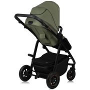 Carucior 3 in 1, Lionelo, Amber Plus, Cadru aluminiu, Cu landou intarit si salteluta moale, Cu scoica auto testata ADAC, Reversibil, Maner ajustabil, Cu accesorii, Cu ventilatie panoramica 3D, Pana la 22 kg, EN1888-1, EN1888-2, EN1466, ECE R129, Verde BYN
