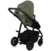 Carucior 3 in 1, Lionelo, Amber Plus, Cadru aluminiu, Cu landou intarit si salteluta moale, Cu scoica auto testata ADAC, Reversibil, Maner ajustabil, Cu accesorii, Cu ventilatie panoramica 3D, Pana la 22 kg, EN1888-1, EN1888-2, EN1466, ECE R129, Verde BYN