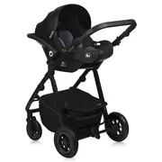 Carucior 3 in 1, Lionelo, Amber Plus, Cadru aluminiu, Cu landou intarit si salteluta moale, Cu scoica auto testata ADAC, Reversibil, Maner ajustabil, Cu accesorii, Cu ventilatie panoramica 3D, Pana la 22 kg, EN1888-1, EN1888-2, EN1466, ECE R129, Bej BYNLO