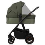 Carucior 3 in 1, Lionelo, Amber Plus, Cadru aluminiu, Cu landou intarit si salteluta moale, Cu scoica auto testata ADAC, Reversibil, Maner ajustabil, Cu accesorii, Cu ventilatie panoramica 3D, Pana la 22 kg, EN1888-1, EN1888-2, EN1466, ECE R129, Verde BYN