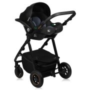 Carucior 3 in 1, Lionelo, Amber Plus, Cadru aluminiu, Cu landou intarit si salteluta moale, Cu scoica auto testata ADAC, Reversibil, Maner ajustabil, Cu accesorii, Cu ventilatie panoramica 3D, Pana la 22 kg, EN1888-1, EN1888-2, EN1466, ECE R129, Verde BYN