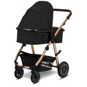 Lionelo - Carucior Amber, 2 in 1, Cadru aluminiu, Cu landou intarit si salteluta moale, Reversibil, Maner ajustabil, Huse pentru picioare, ploaie, Plasa de tantari, Geanta parinti, Pana la 22 kg, EN1888-1, EN1888-2, EN1466, Negru BYNLO-AMBER_2IN1_BLACK_ON
