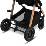 Lionelo - Carucior Amber, 2 in 1, Cadru aluminiu, Cu landou intarit si salteluta moale, Reversibil, Maner ajustabil, Huse pentru picioare, ploaie, Plasa de tantari, Geanta parinti, Pana la 22 kg, EN1888-1, EN1888-2, EN1466, Negru BYNLO-AMBER_2IN1_BLACK_ON