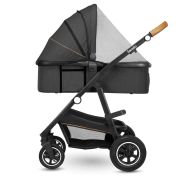Lionelo - Carucior compact Amber, 2 in 1, Cadru din aluminiu, Cu landou intarit si salteluta moale, Reversibil, Maner ajustabil, Huse pentru picioare, Plasa de tantari, Husa de ploaie, Geanta parinti, Pana la 22 kg, Gri Inchis BYNLO-AMBER_2IN1_GREY_GRAPHI