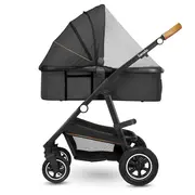 Lionelo - Carucior compact Amber, 2 in 1, Cadru din aluminiu, Cu landou intarit si salteluta moale, Reversibil, Maner ajustabil, Huse pentru picioare, Plasa de tantari, Husa de ploaie, Geanta parinti, Pana la 22 kg, Gri Inchis BYNLO-AMBER_2IN1_GREY_GRAPHI