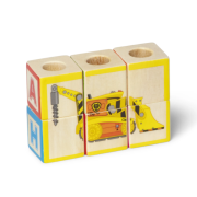 Camion cu remorca, 28 cuburi din lemn cu litere si 3 figurine paw patrol, patrula catelusilor - okemd33272
