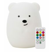 Lampa de veghe, FreeON, Silicon moale, Cu telecomanda si cablu USB, Cu 9 culori diferite si cronometru, Bear BYN84966