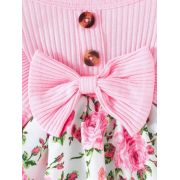 Rochita roz cu imprimeu cu trandafirasi pe fond alb mdtu15-r1