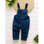 Salopeta din blugi pentru fetite cu broderie florala si fluturi mbtu14-r1