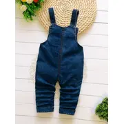 Salopeta din blugi pentru fetite cu broderie florala si fluturi mbtu14-r1
