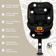 Scaun auto Appekids, I-SIZE, 40-150 cm, Rear Facing 360°, Pro Confort - Black KRTAK275930