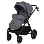Carucior 3 in 1, Lionelo, Layla, Cadru din aluminiu, Cu landou intarit si salteluta din spuma AiryDots, Scoica auto, Reversibil, Cu sistem de ventilatie 3D, Cu accesorii, Pana la 22 kg, EN1888-1 EN1888-2 EN1466 ECE R129, Gri BYNLO-LAYLA_3IN1_GREY_STONE