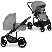 Lionelo - Carucior 2 in 1 Mari Tour, Transformabil, Cu landou cu salteluta moale, Reversibil, Maner ajustabil, Plasa de tantari, Husa de picioare, Geanta parinti, 22 kg, Conform cu standardele europene de securitate EN1888 si EN1466, Gri BYNLO-MARI_TOUR_2