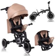Tricicleta copii, Lionelo, Tris Plus, Ultrapliabila, Multifunctionala, Pana la 25 kg, Inclinare spatar in fata si in spate, Suport picioare, Control al directiei, Scaun reversibil, Rotire 360 grade, Conform cu EN71, 9 luni-5 ani, Bej BYNLO-TRIS_PLUS_BEIGE