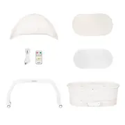 Patut balansoar, Lionelo, Coral, Cu landou ergonomic detasabil, Functie de balansare integrata, Functie de cantar, Sunete si cantece de leagan, Cu roti, Panou tactil sau telecomanda, 0-9 kg, EN 1130:2019+AC:2020,EN 16890:2017+A1:2021, Alb BYNLO-Coral_Whit