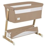 Patut co-sleeper, Lionelo, Thomi Plus, 5 in 1, Multifunctional, Sustine pana la 9 kg ca patut, 15 kg tarc de joaca, 100 kg canapea, Inaltime reglabila in 7 pozitii, De la nastere pana la 4 ani, Cu 2 saltele din spuma T25, 94x70x77-93,5 cm, Maro BYNLO-THOM