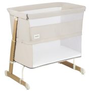 Patut co-sleeper, Lionelo, Thomi Plus, 5 in 1, Multifunctional, Sustine pana la 9 kg ca patut, 15 kg tarc de joaca, 100 kg canapea, Inaltime reglabila in 7 pozitii, De la nastere pana la 4 ani, Cu 2 saltele din spuma T25, 94x70x77-93,5 cm, Bej BYNLO-THOMI