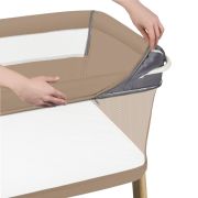 Patut co-sleeper, Lionelo, Thomi Plus, 5 in 1, Multifunctional, Sustine pana la 9 kg ca patut, 15 kg tarc de joaca, 100 kg canapea, Inaltime reglabila in 7 pozitii, De la nastere pana la 4 ani, Cu 2 saltele din spuma T25, 94x70x77-93,5 cm, Maro BYNLO-THOM