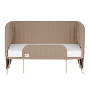 Patut co-sleeper, Lionelo, Thomi Plus, 5 in 1, Multifunctional, Sustine pana la 9 kg ca patut, 15 kg tarc de joaca, 100 kg canapea, Inaltime reglabila in 7 pozitii, De la nastere pana la 4 ani, Cu 2 saltele din spuma T25, 94x70x77-93,5 cm, Maro BYNLO-THOM