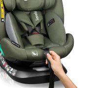 Scaun auto, Lionelo, Bastiaan One i-Size, 4 in 1, Protectie laterala, Cu spatar inclinabil in 4 pozitii, Cu tetiera reglabila in 13 pozitii, Rotire 360 grade, Top Tether, 0-36 Kg, 40-150 cm, Cu Isofix, Conform cu ECE R129, Verde BYNLO-BASTIAAN_ONE_I-SIZE_