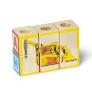 Camion cu remorca, 28 cuburi din lemn cu litere si 3 figurine paw patrol, patrula catelusilor md33272