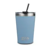 Cana termoizolanta cu pai nava 450ml albastru smb10-262-111
